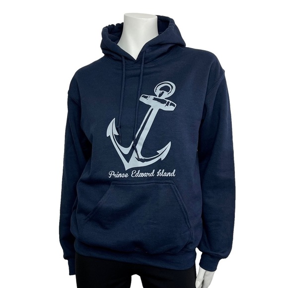 Sweaters - East Coast Dark Navy Blue Coastal Long Sleeve Hoodie Sweater